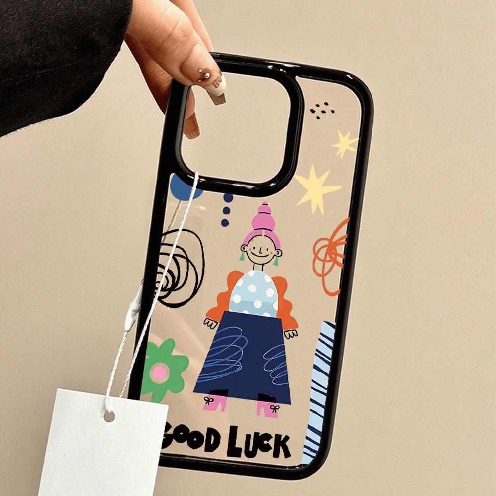 Acrylic Phone Case for iPhone 11 12 13 14 Pro 12 14 16 Pro Max for Samsung A16 A36 A56 S24 FE High-quality Painted Anti-fall Mobile Phone Case