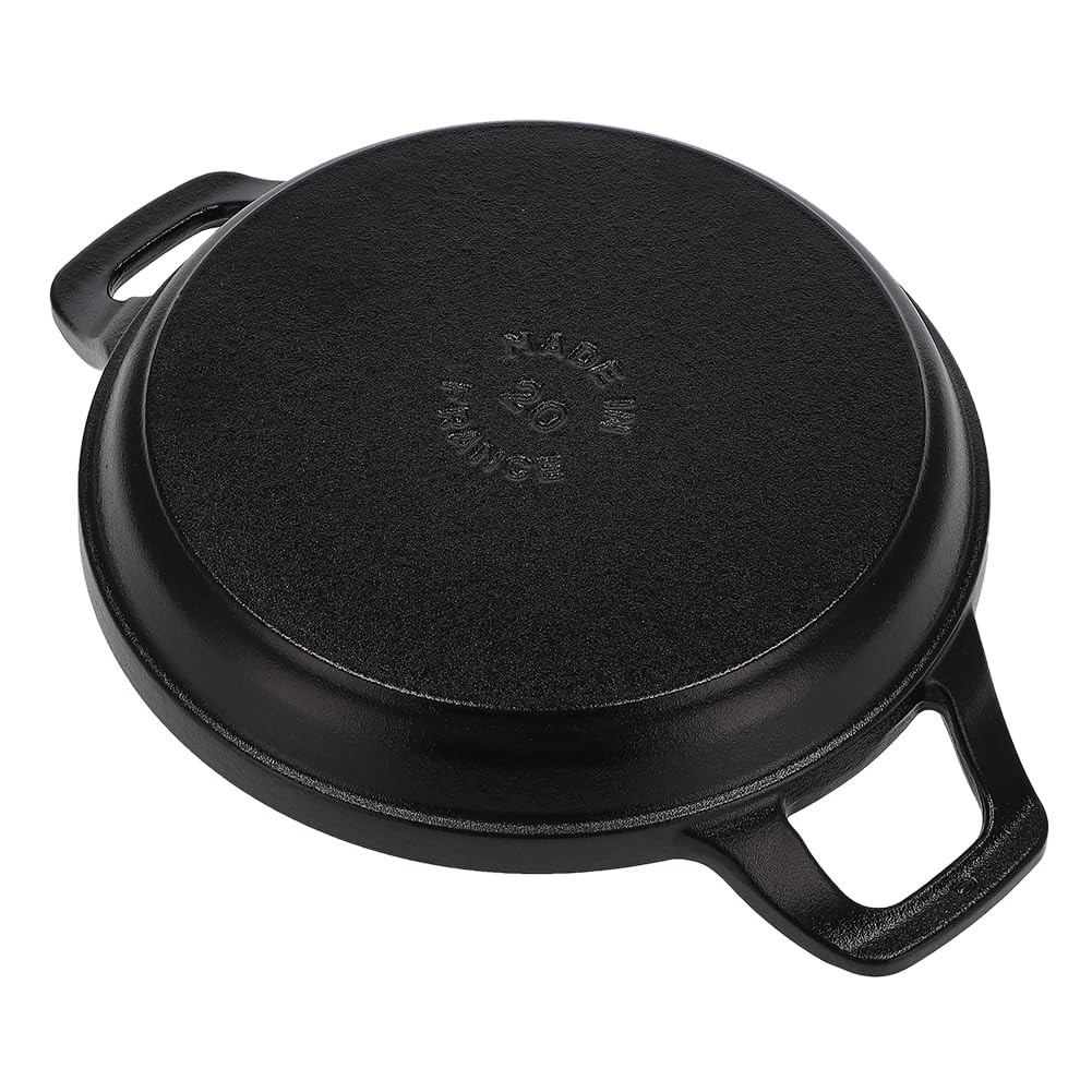 Staub Round Stackable Gratin Induction Stylish Oven Dish, 20cm, Dish, Compatible, Enamel, Dish, Black, 1302023/40509-558-0 [Used]