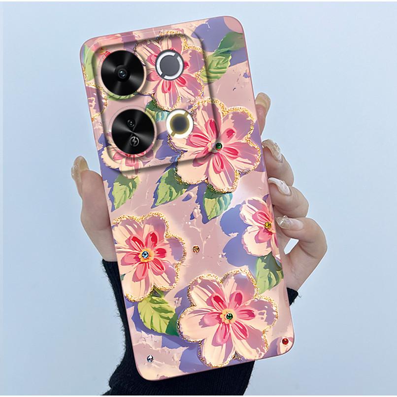 For Itel P65 P671L Etui Fashion Simplicity Oil Painting Floral Protective Phone Case For ItelP65 P 65 Coque Soft Silicone Covers