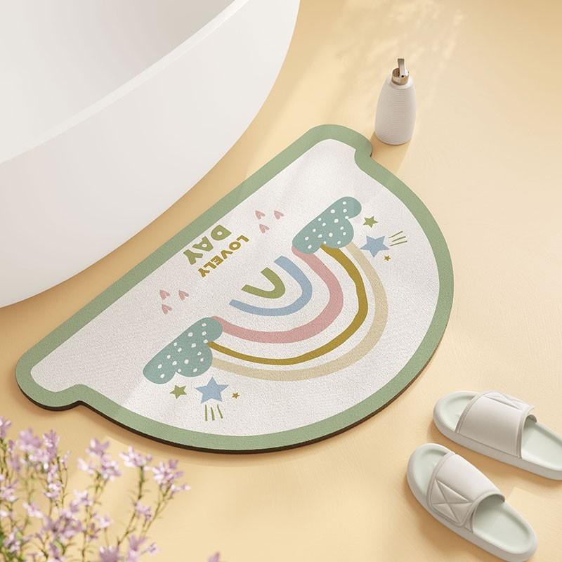 Small Fresh Diatom Mud Soft Ground Paving Anti-Skid Pad Anti-Drop Floor Sticker Small Size Bathroom Absorbent Floor Mat Foot Pad