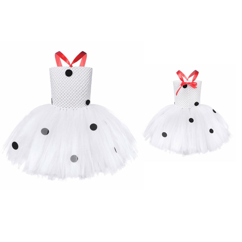 

Детский костюм для косплея на Рождество и Хэллоуин для девочек, платье-пачка из тюля и сетки без рукавов с принтом в горошек 5-6 Years