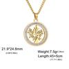 Tree of Life Clear Zircon Round Pendant Necklace Women Stainless Steel Gold Color Neck Chains Luxury Jewelry Wedding Gift