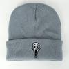 Unisex Trendy Knit Hat with Embroidered Skull Design for Street, Climbing, and Travel.