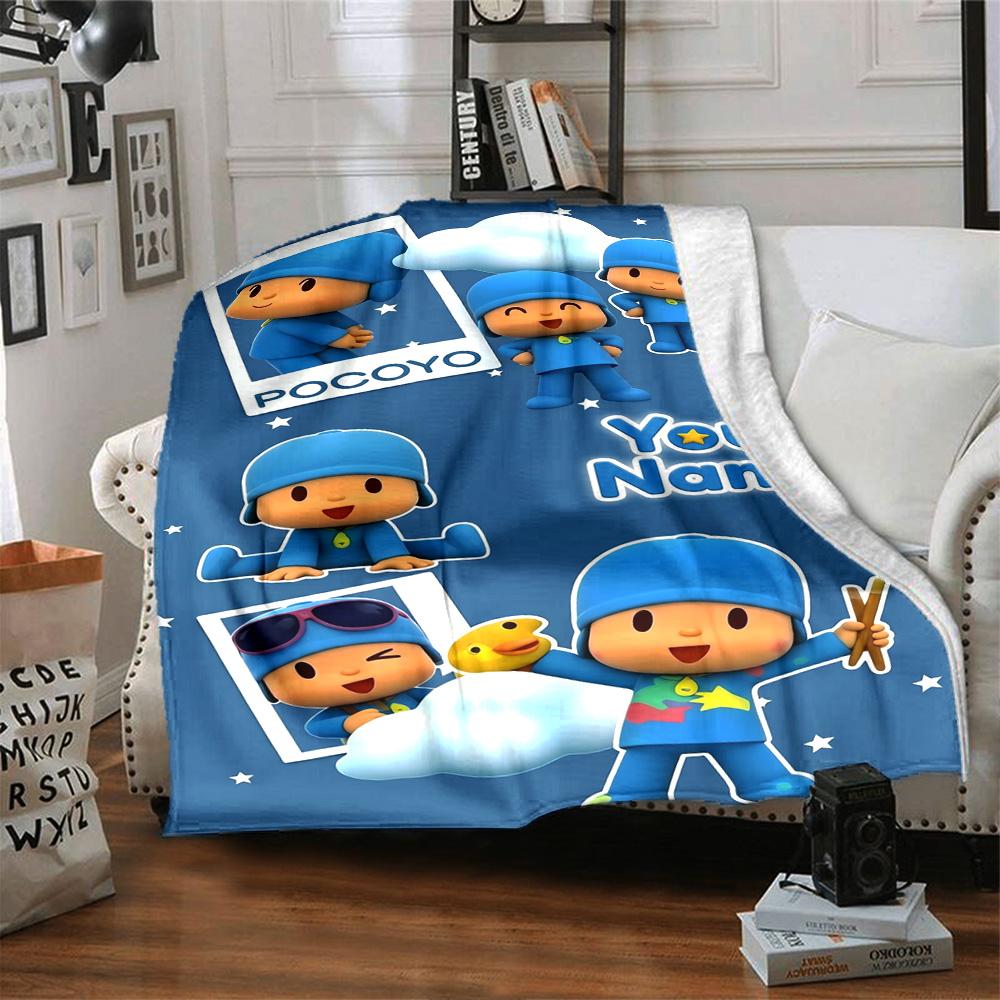 Pocoyo Personalized Name Blanket Throw Customizable Blanket Warmthful Decor Throw For Livingroom Bedding Sofa Office Chair for All Occasions