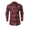 Men's Spring and Autumn Plaid Shirt Long Sleeve Cardigan Men's Grinding Shirt