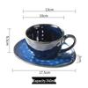 Abay Vintage Kiln-Changed Ceramic Coffee Cup and Saucer Set