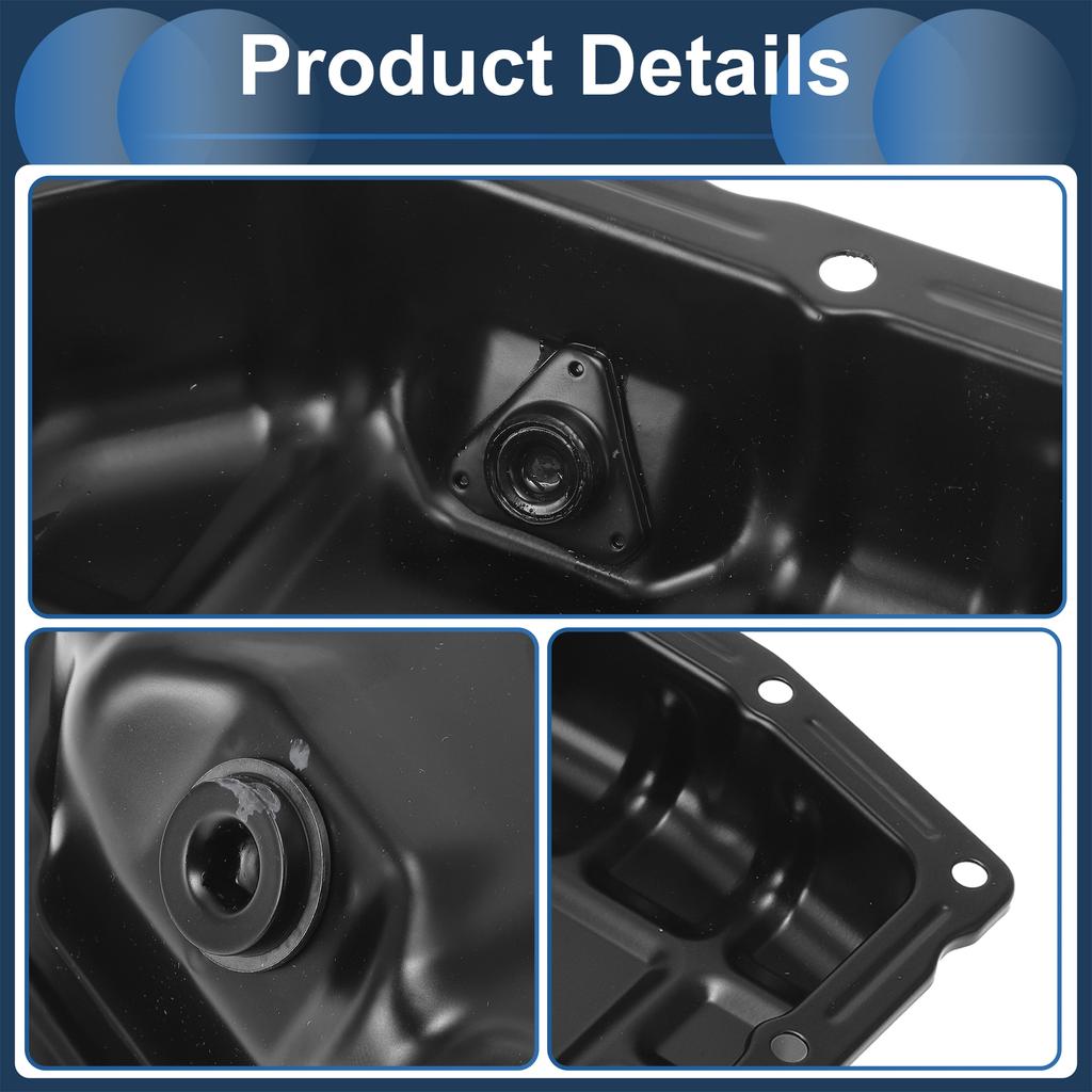 UXCELL 1 Pc No.2151023700 Engine Oil Pan for Hyundai Elantra 2007-2012 Iron Black