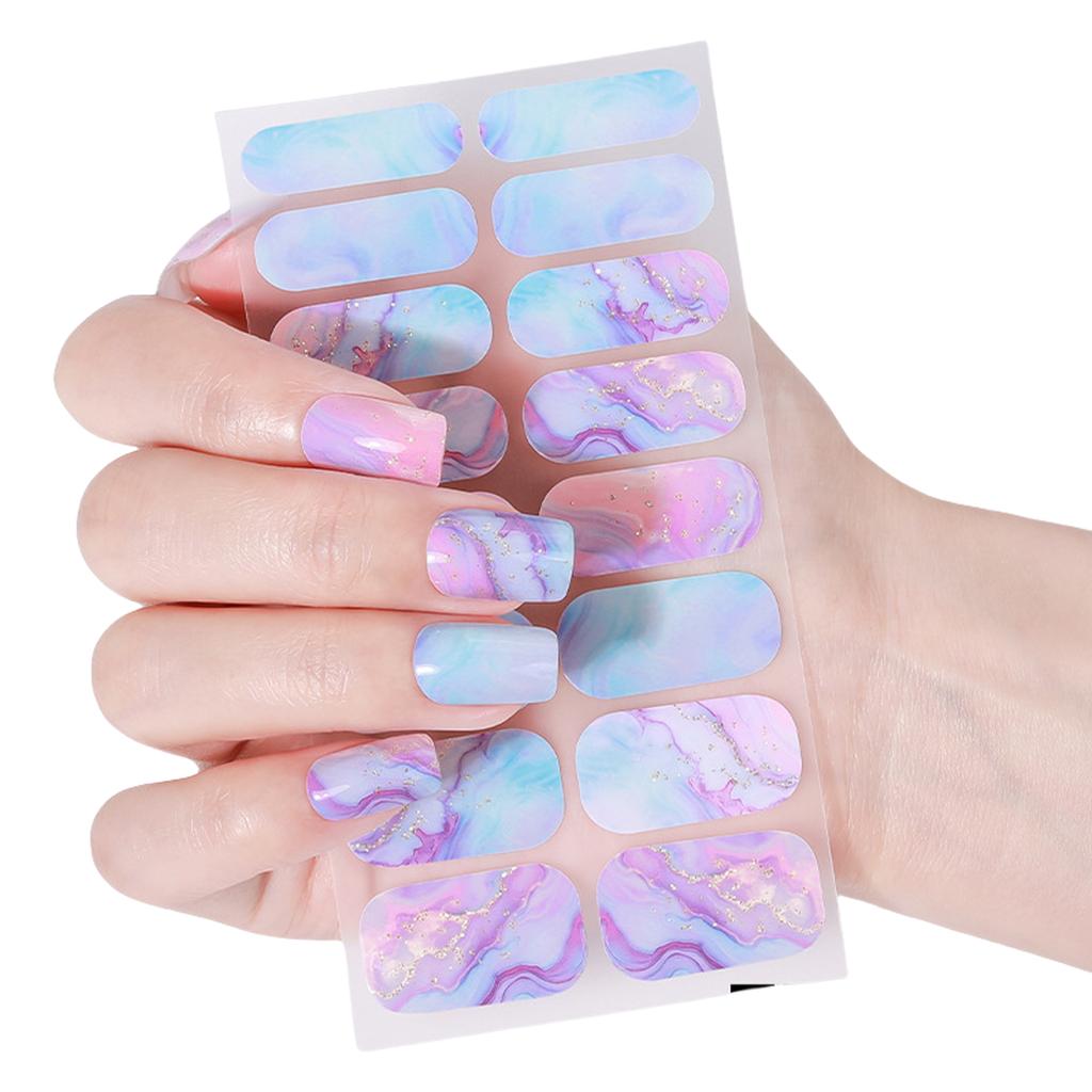 Trendy Nails Polish Wraps Gels Nail Strips French Tip Gels Nail Sticker Gradient Gels Nail Wraps Nail Art Decoration