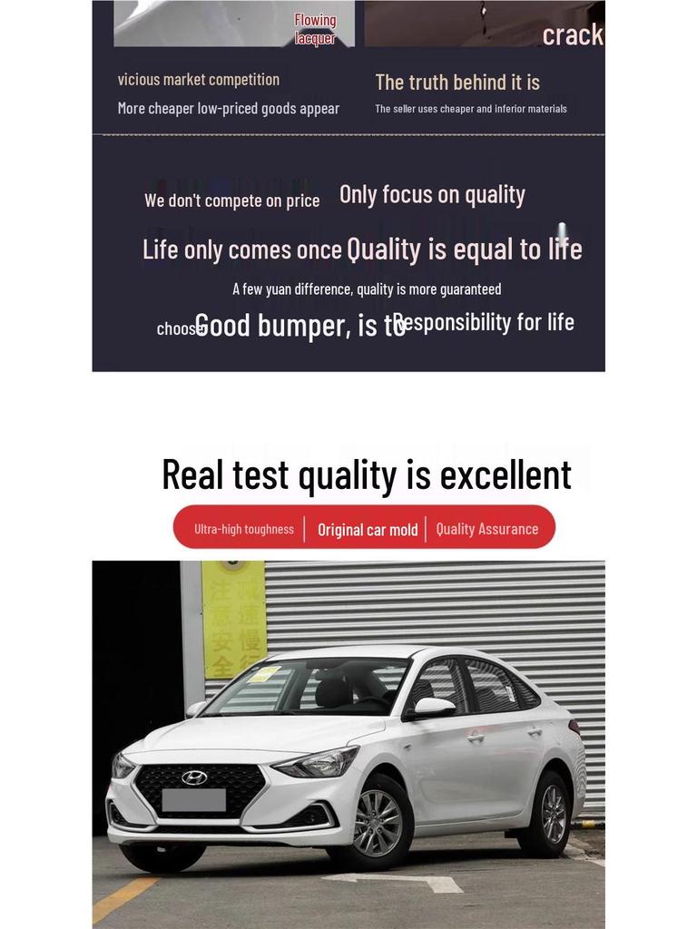 Kompatibel mit Beijing Hyundai Elantra Modellen 08-10, 11 und 17-18: Stoßstange und Stoßfänger vorne und hinten.