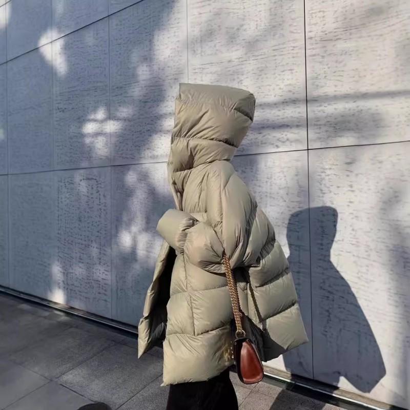 Womens Short Down Jacket Lightweight Winter Warm Coat White Duck Loose Fit
