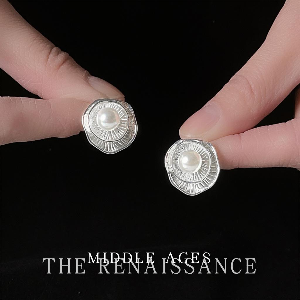 Трехмерные серьги-пусеты с оборками, геометрические круглые, с художественным чувством, модные, с высоким темпераментом