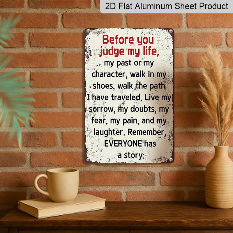 2D Flat Aluminium Motivational Quote Wall Decor, Vintage Metal Art with Pre-Drilled Holes for Easy Hanging - Perfect Gift Idea Suitable As