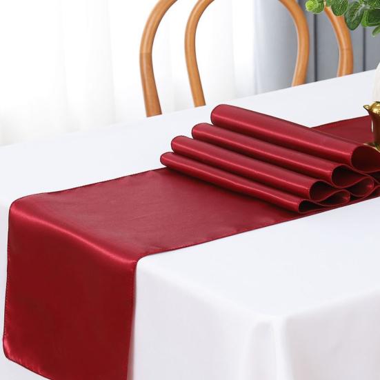 Satin Table Runner 69" X 12" Solid Color Table Runner Wrinkle Resistant Silky Smooth Table Runner for Dining Table Wedding Bridal Shower Modern Events