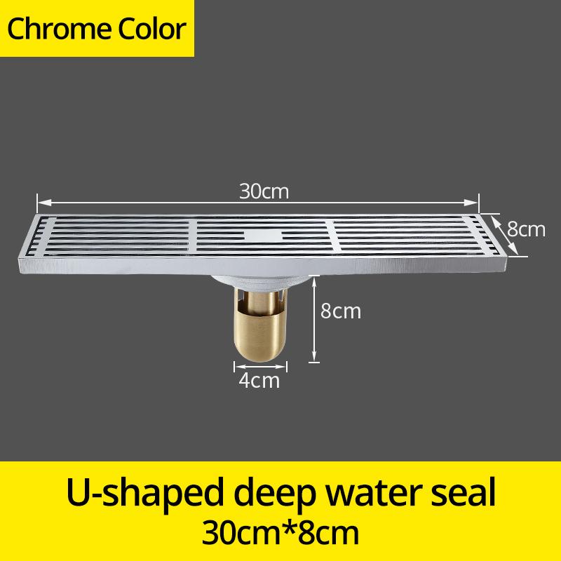 Drain 8*30CM Euro Antique Brass Art Carved Floor Drain Cover Shower Waste Drainer Bathroom Bath Accessories Strainer DL8030