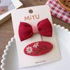 Hanfu Headdress New Year Barrettes Hair Accessories Red Bow Hair Clip  Makeup