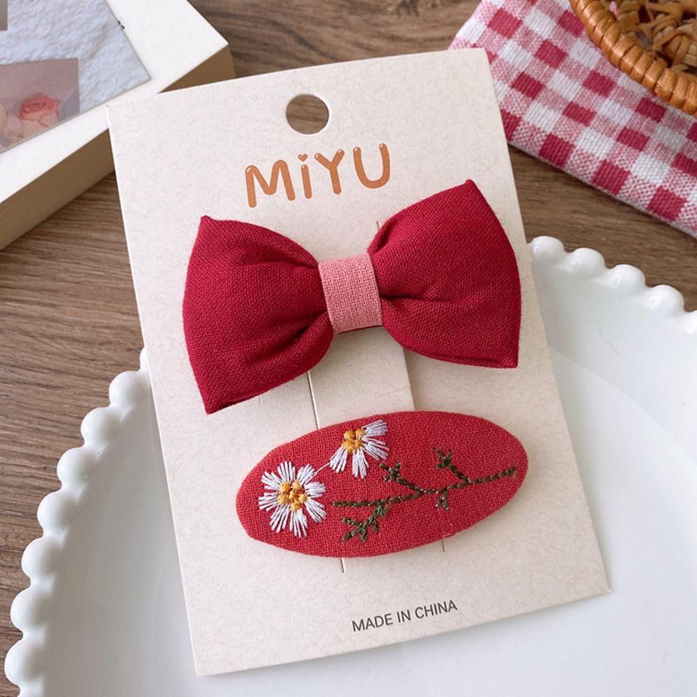 Hanfu Headdress New Year Barrettes Hair Accessories Red Bow Hair Clip  Makeup