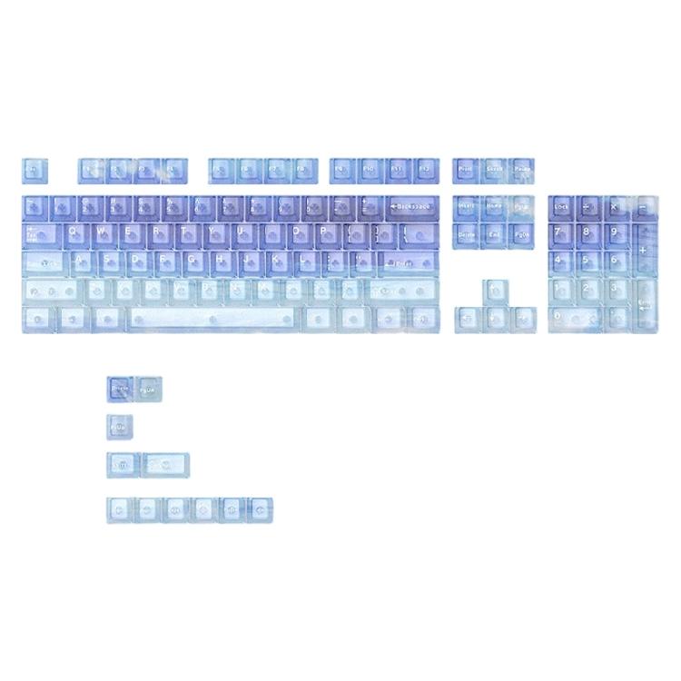 115 Key Full Set Clear PC Keycaps With Coating Dye-sublimation Keycap Enhances Durability And Light Diffusions