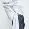 Edition Women's New Chinese Style Cropped Tie-Front Shirt