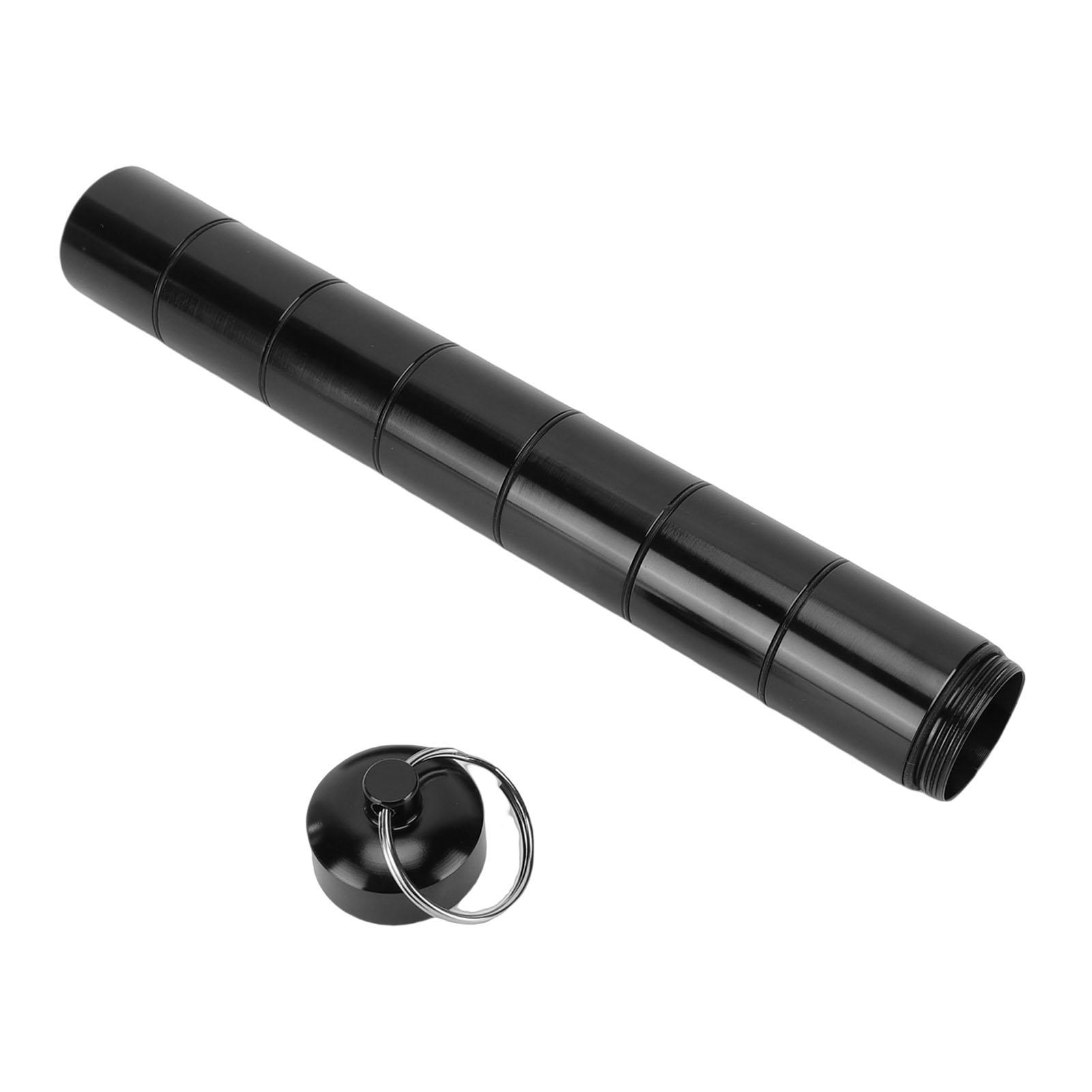 Metal Storage Tube Keychain 7 Compartment Water Proof Portable Travel Container Aluminum Alloy