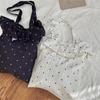Cherry Ruffled Shoulder Bag For Women Floral Style Handbag Large Capacity Casual Shopper Tote Bags