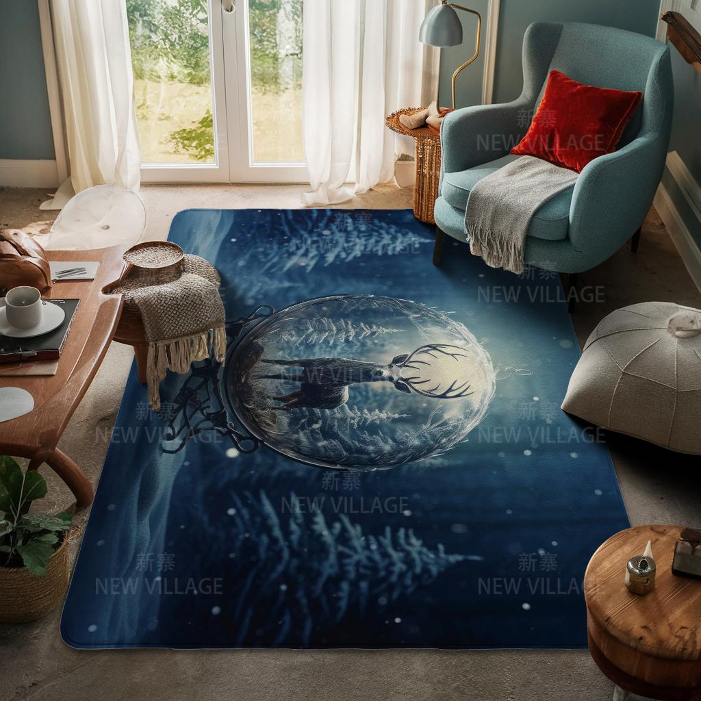 House Entrance Carpet Home Door Mat Living Room Bath Foot Bathroom Non-slip Water Absorption Rugs Bath Merry Christmas Winter