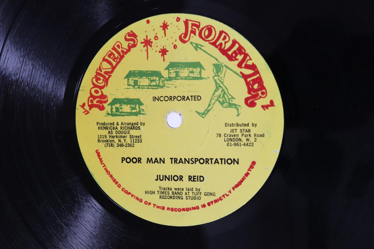 

12inch Record JUNIOR REID PAPA TAYON Poor Man Transportation Walkato NONE ROCKERS FOREVER 1985 US Reggae Ska Dub Used