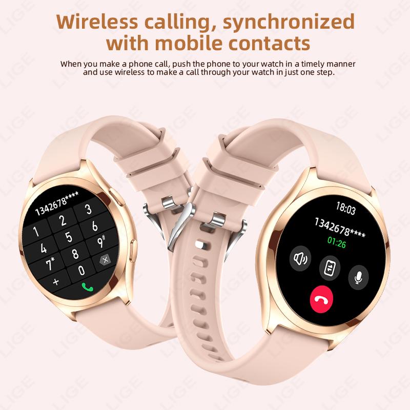 SACOSDING Fashion Smart Watch Ladies Bluetooth Call Heart Rate Blood Oxygen Women's Health Monitor Waterproof Music Sports Smartwatch For Android