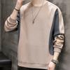 Men's Long Sleeve T-shirt Trend Loose Retro Base Shirt Spring and Autumn New Embroidered Smiley Face Round Neck Hoodie Men's Shirt