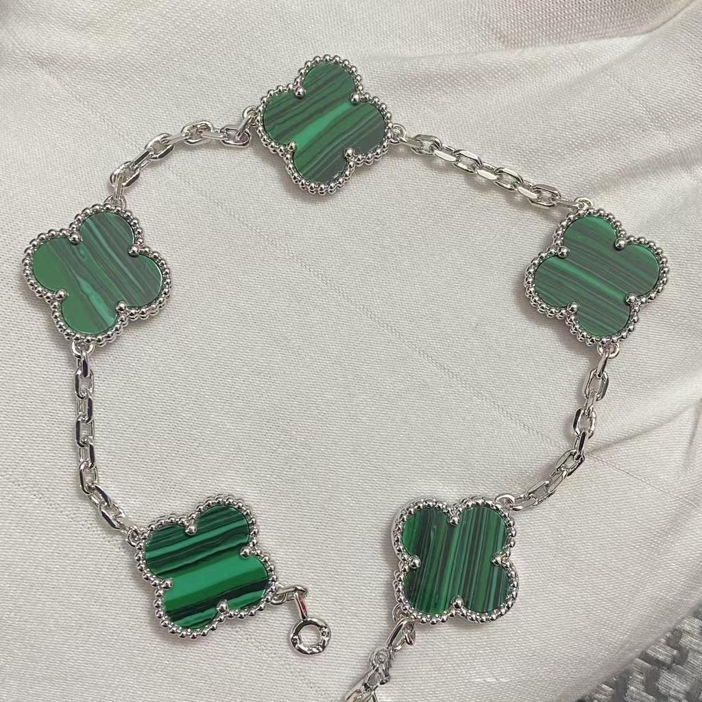 Nouă Versiune Brățară Trifoi cu Patru Foi Cinci Flori Agat Roșu Natural Sidef Alb Brățară Dama Brățară Laser