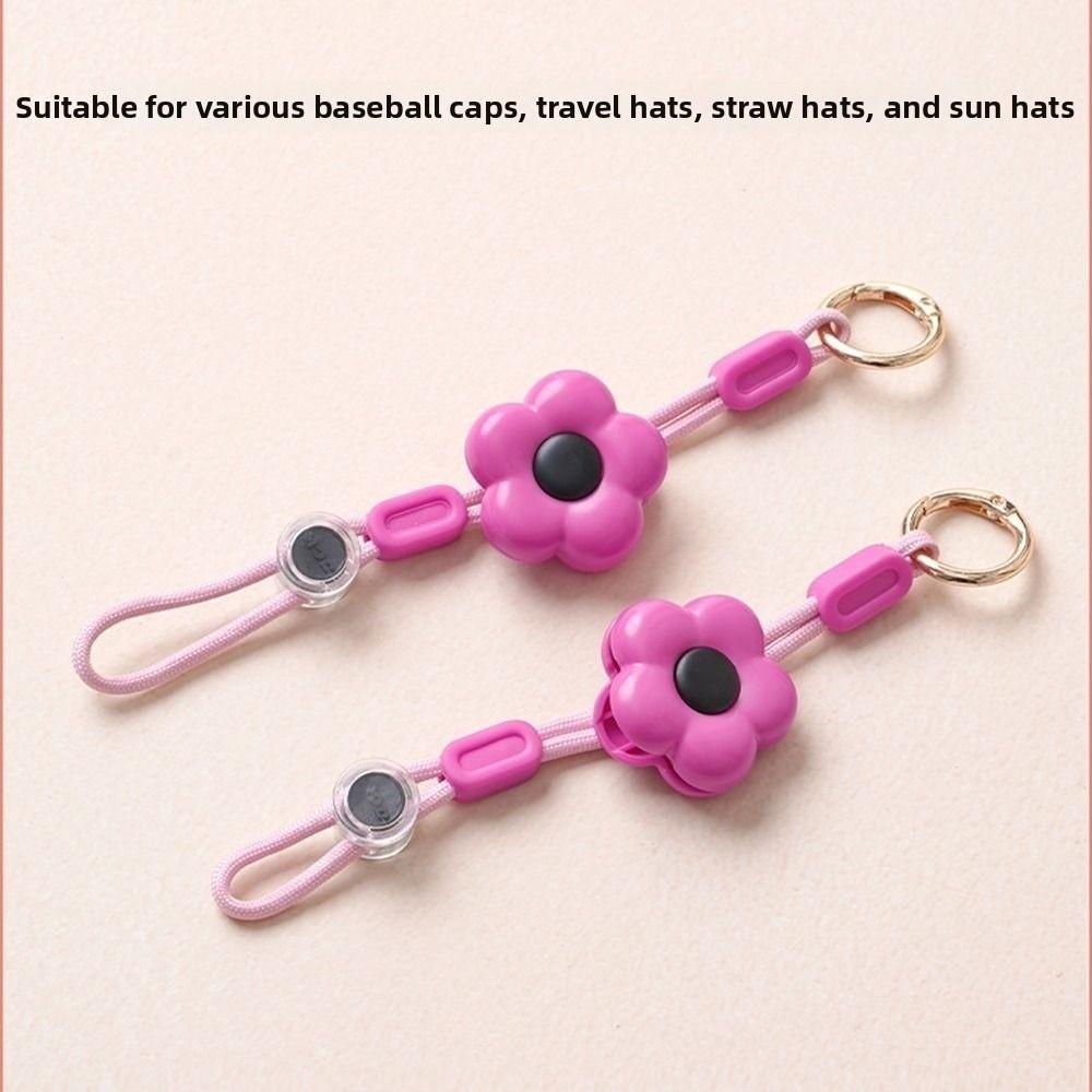 Anti-Lost Flower Shape Cap Clip Rope Lock Hands-free Travel Sun Hat Organizer Easy To Use Multifunctional