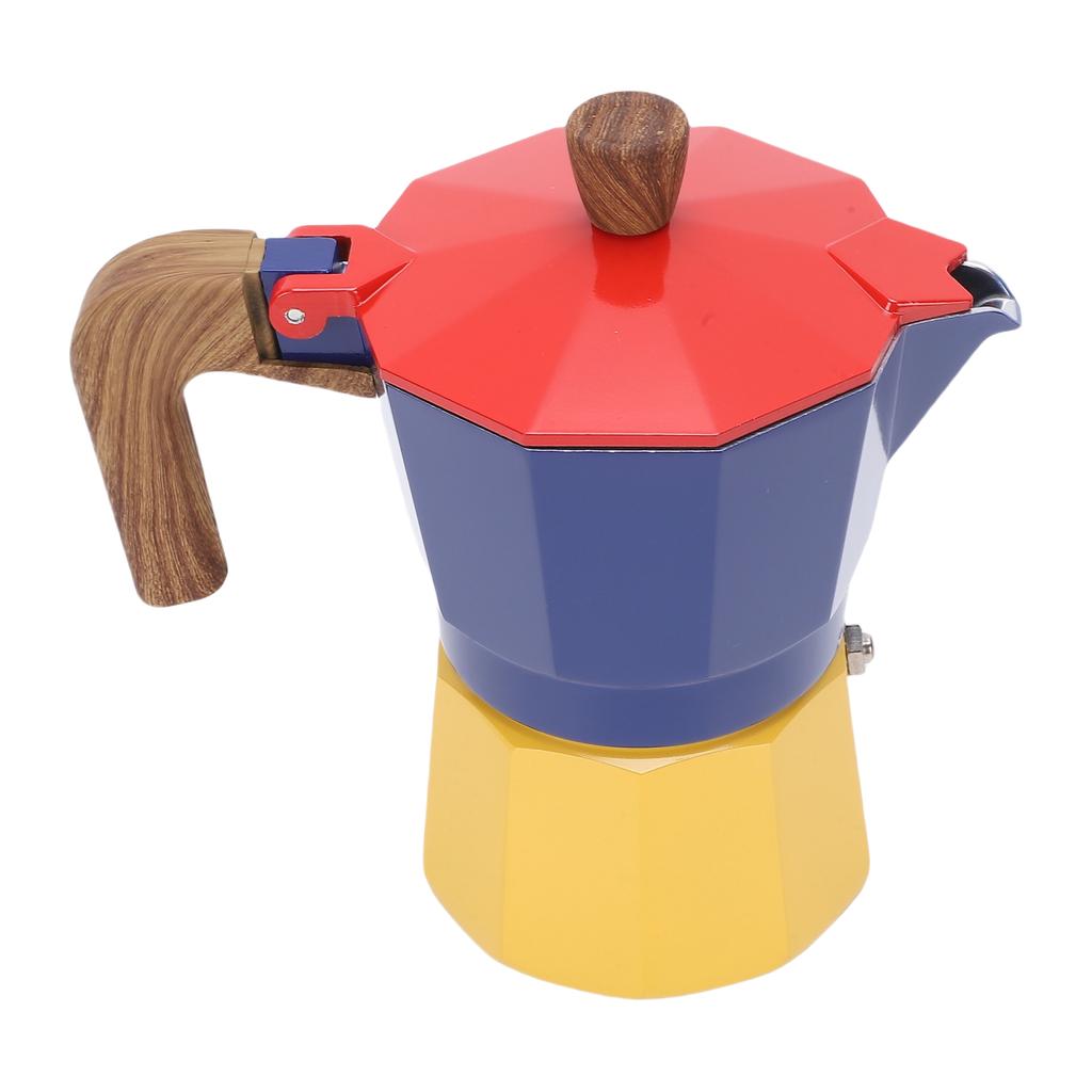 Italian Coffee Maker 150ml 3 Cups Aluminum Single Valve Portable Stovetop Coffee Maker Pot for Cuban Cafe Home Brewing Camping