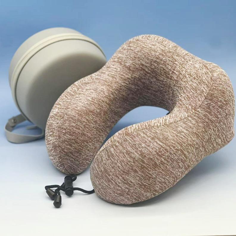 Ice Silk Memory Foam U-Shaped Neck Pillow: Customizable, Slow Rebound, Portable Headrest for Office Naps and Travel