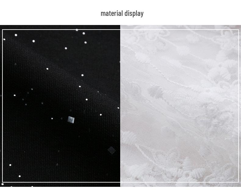 2025 Spring Fashion Lace-Trim Jacket & Wide-Leg Pants Set RX9210