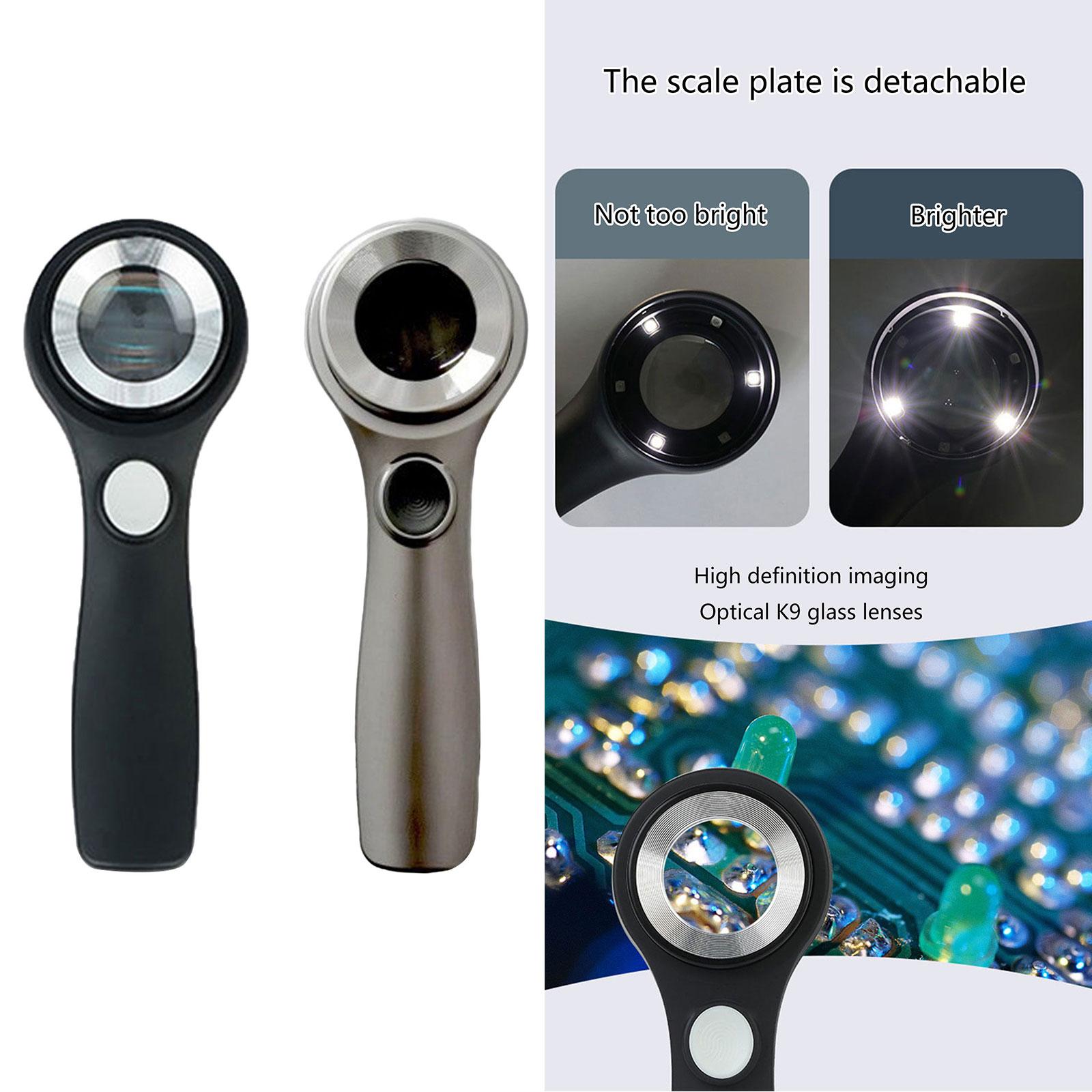 

Magnifying Glass 60X Eye Loupe Magnifying Lens Magnifier Multifunction USB Rechargeable Magnifier