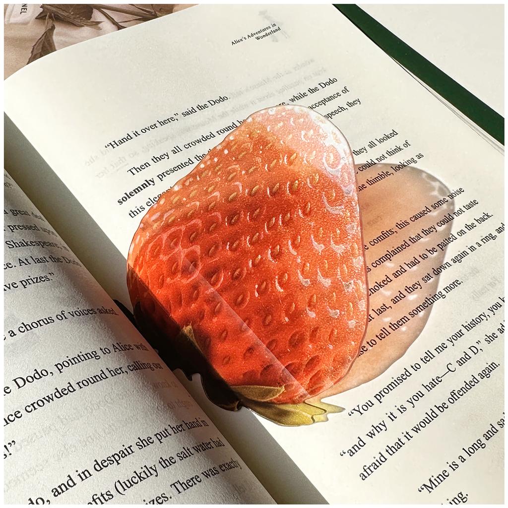 Delicate Transparent Acrylic Apple Bookmark Reading Mark Student Gift Premium Feeling Cute Grape Tomato Bookmarks
