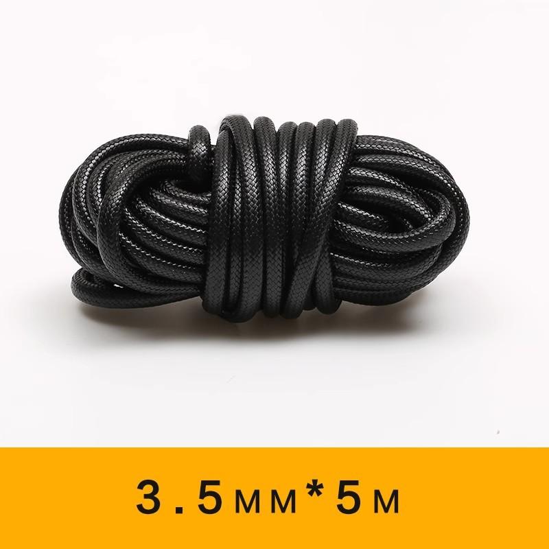Black Thai oil wax rope round handmade leather dense wax rope woven jewelry pendant tied with flat rope DIY material