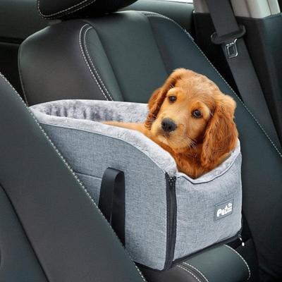 Centre Console Car Dog Bed, Arctic Velvet Dog Booster Car Seat, Washable Dog Car Seats for Small Dogs and Cats, Puppy Car Seat Pet Supplies