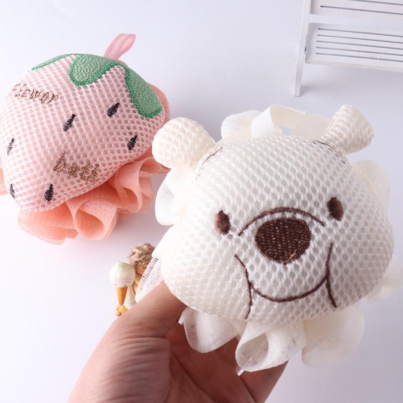 Cartoon Bath Sponge Double Sided Shower Brush Handheld Scrubber Easy Exfoliating Tool for Adults Home Bathroom
