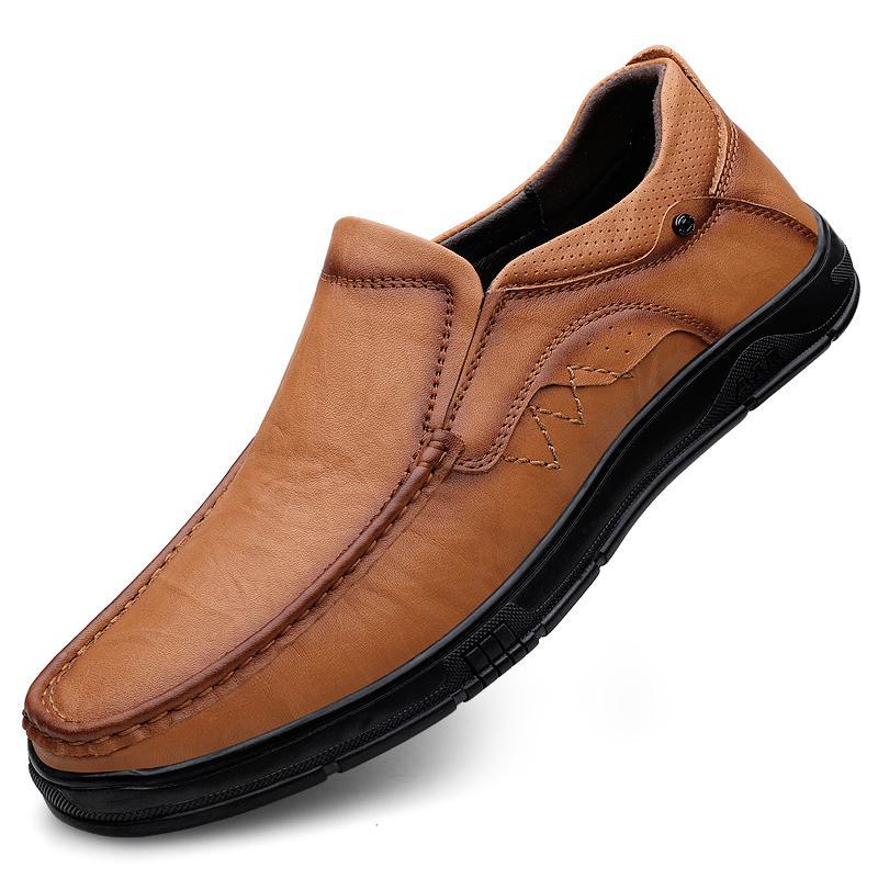 

First layer cowhide casual shoes. Black. Khaki, dark brown 38--4leathershoes. 45 темно-коричневого кольору