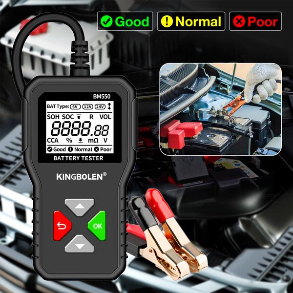 BM550 Car Battery Tester 6V 12V 24V 100-2000 CCA Battery System Detect Auto Battery Analyzer Car Battery Tool PK KW208