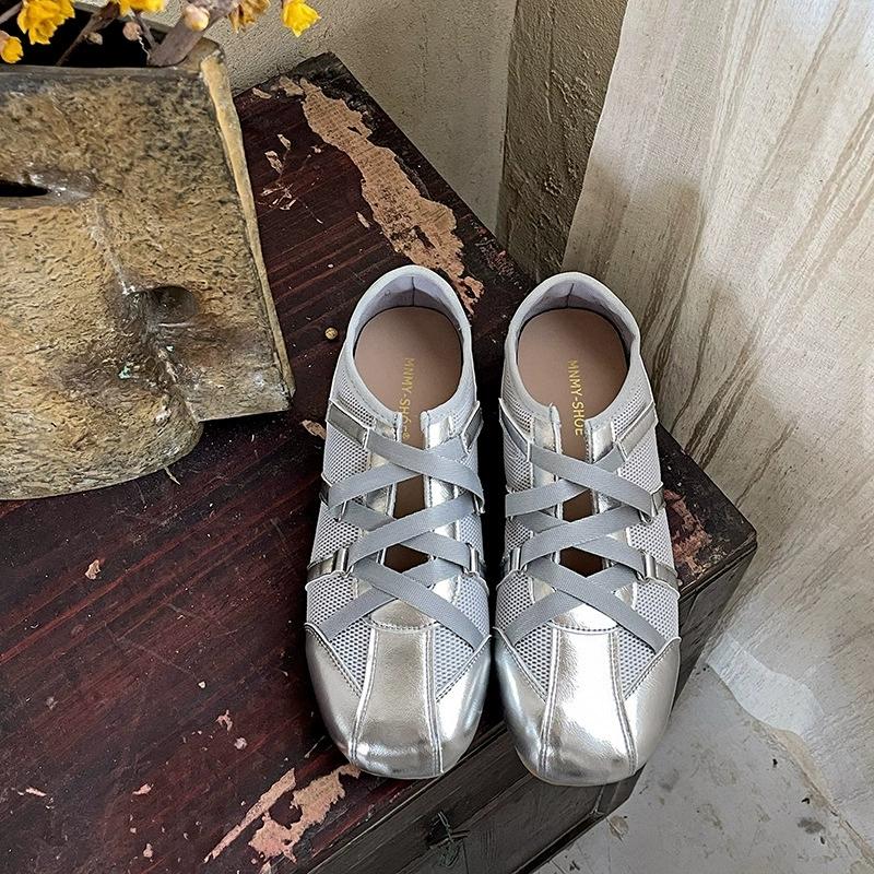 Fashion 2025 New Spring Mary Jane Cross Strap Flats Shoes Women Fashion Elegant Round Toe Ladies Comfort Soft Sole Ballerinas Shoes