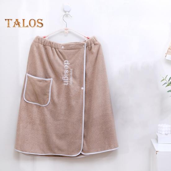 Toalla de baño para hombre con bolsillo, forro polar coral, absorción rápida, cintura ajustable, cierre de botón, toalla envolvente, falda, toallas de sauna, bata envolvente para hombre, para gimnasio, spa, playa