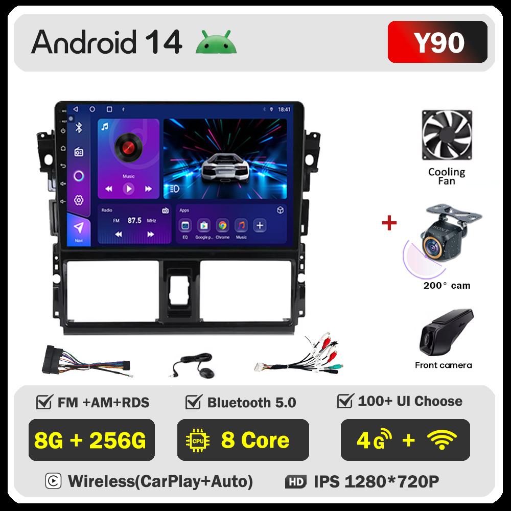 For Toyota Vios XP150 2013-2020 Car Radio Player Car Carplay Screen Autoradio Mirror Link Car Intelligent Systems Touch Screen