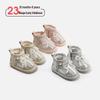 Winter-Kleinkind-Perlen-Kurzstiefel - Leder-Schleife Baumwoll-Schneestiefel für Babys & Kinder.