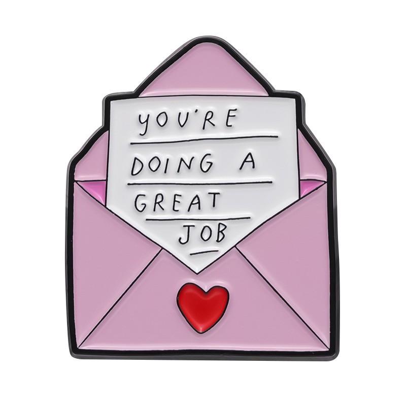 Brooch Cartoon Trendy Collection In Pink With Fun Letter Designs Perfect For Statement Accessories And Gifts