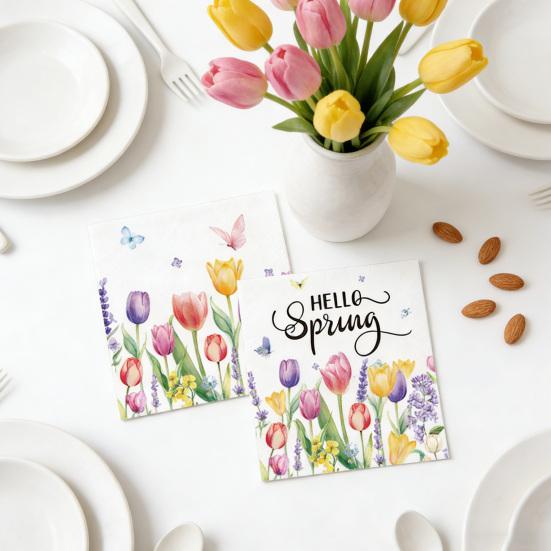 Akvarelový květinový ubrus kulatý tulipán divoká květina párty sváteční ubrus kryt na konferenční stolek pro jídelní stůl piknik grilování párty dekorace