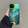 Tropical Green Plant Leaf Tree Jungle Laser Phone Case For iPhone 11 15 13 14 Pro Max Plus 16 12 Pro Max 13 Mini Shockproof Case
