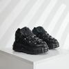 2024 Fall/Winter Women's Thick-Soled Punk Leather Shoes - Dark Low-Top Motorcycle Boots