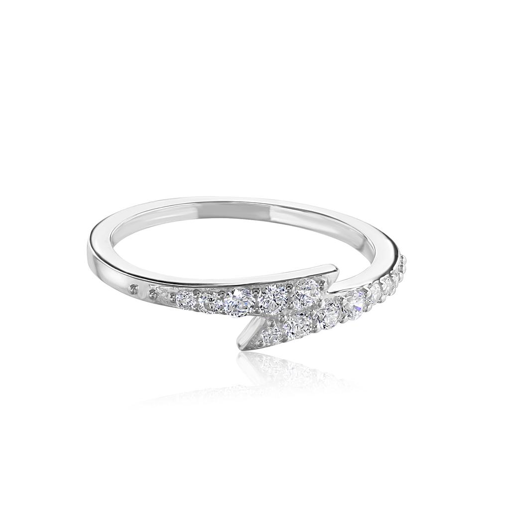 Harry Potter sterling silver Lightening bolt Ring with crystal Elements Large (P)