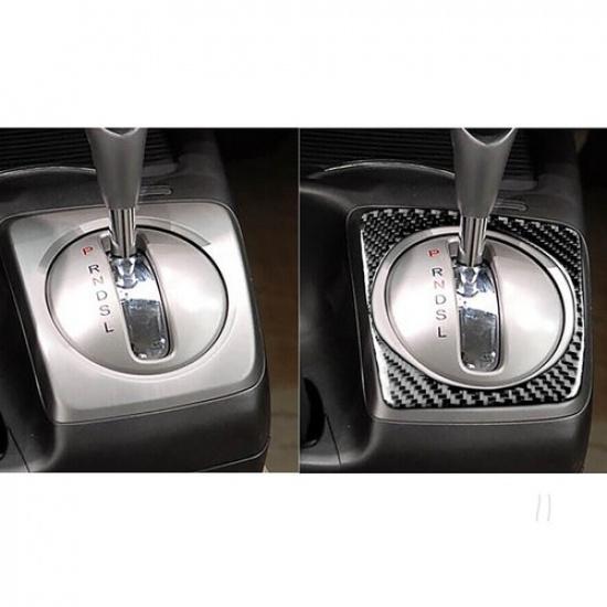 Carbon Fiber Automatic Gear Shift Frame Cover Trim For Honda Civic 8th 2006-2011